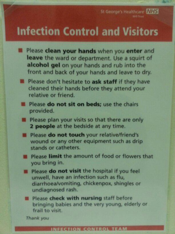 St George's infection control poster