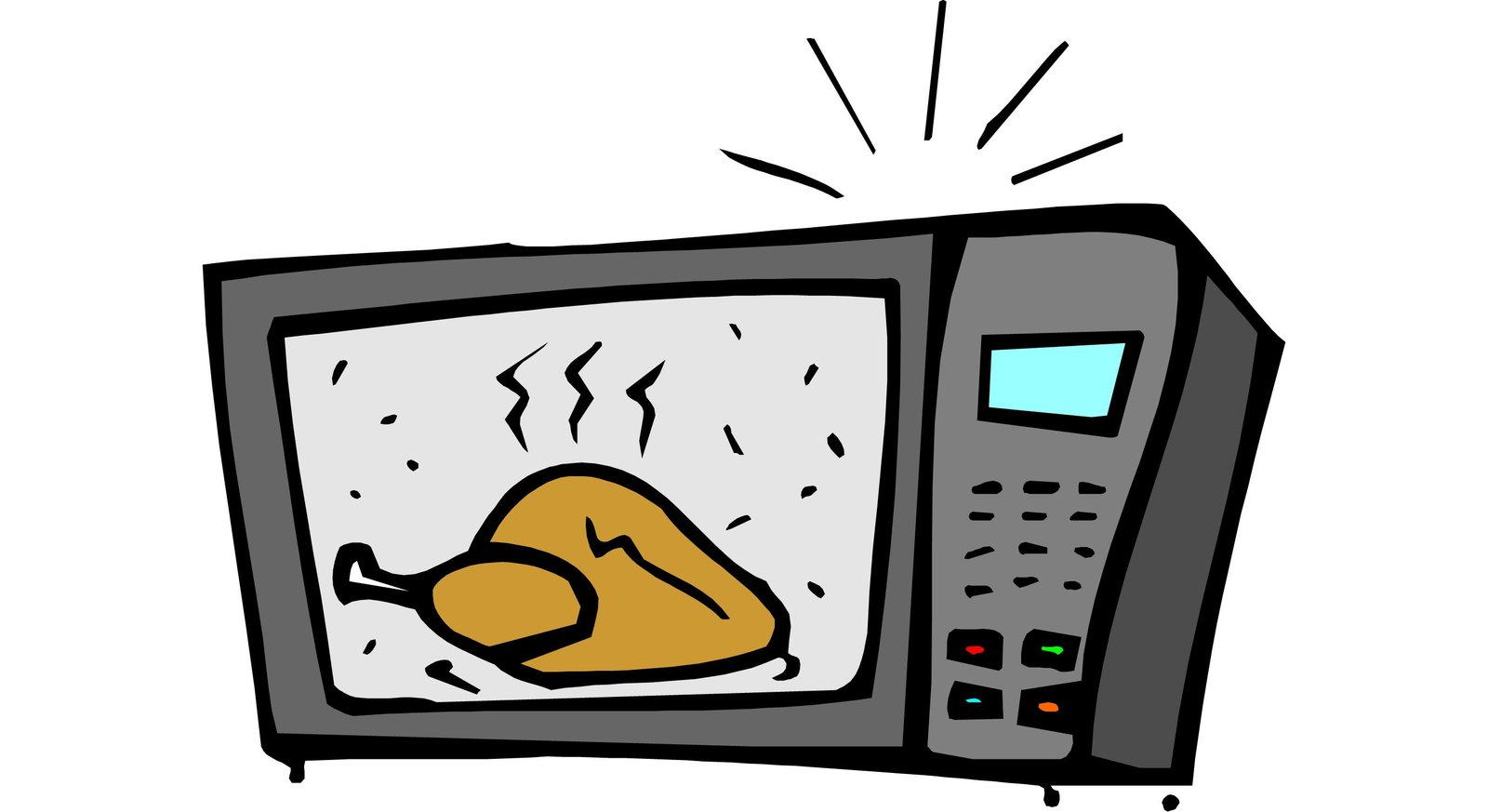 A cartoon of a microwave