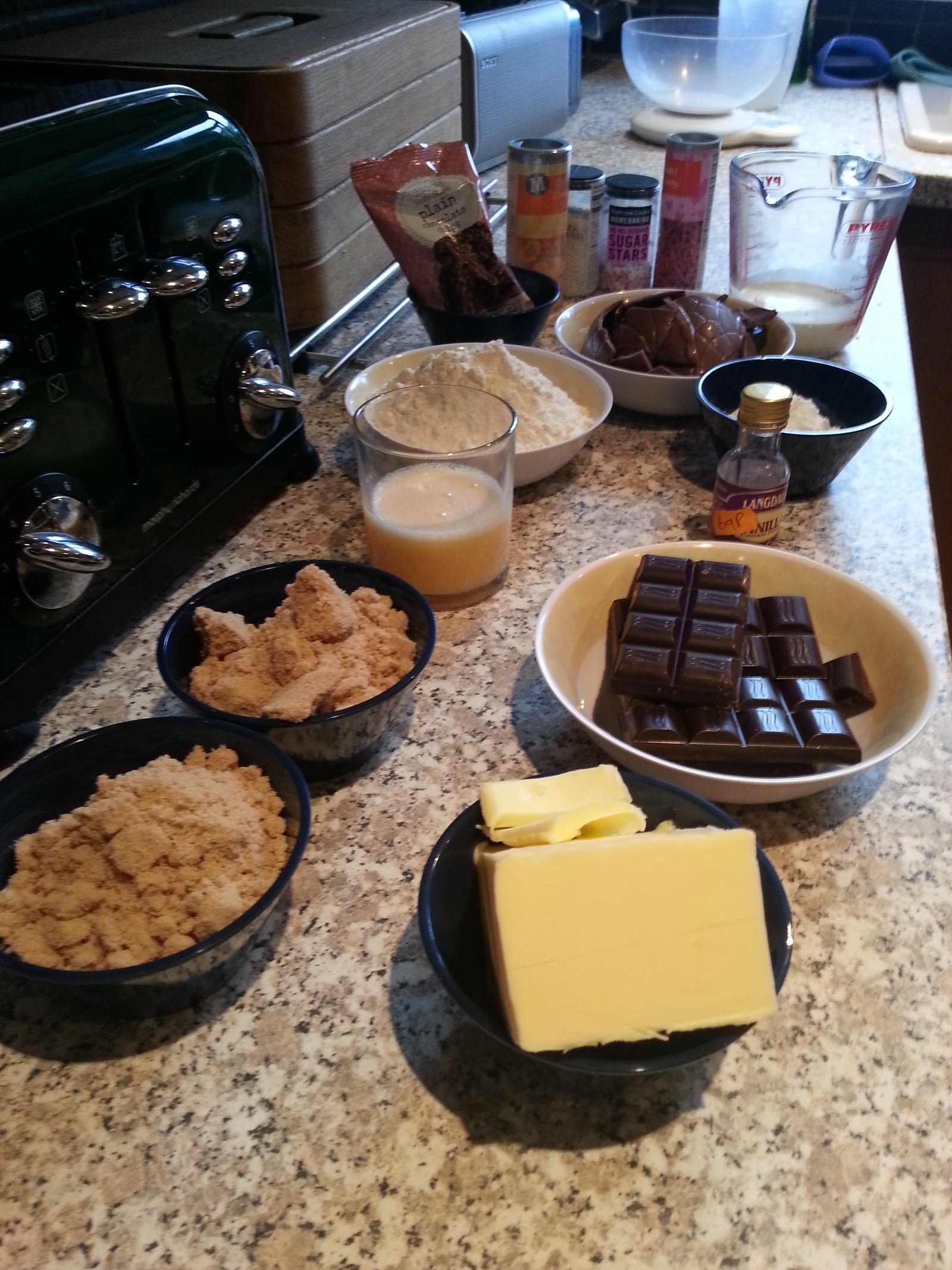 Baking ingredients laid out